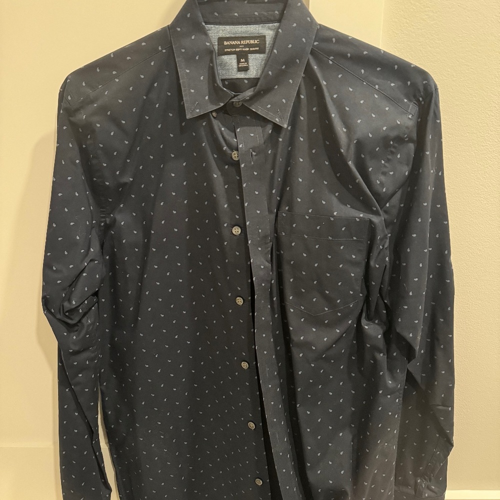Banana Republic Navy Casual Shirt - Med Slim Fit